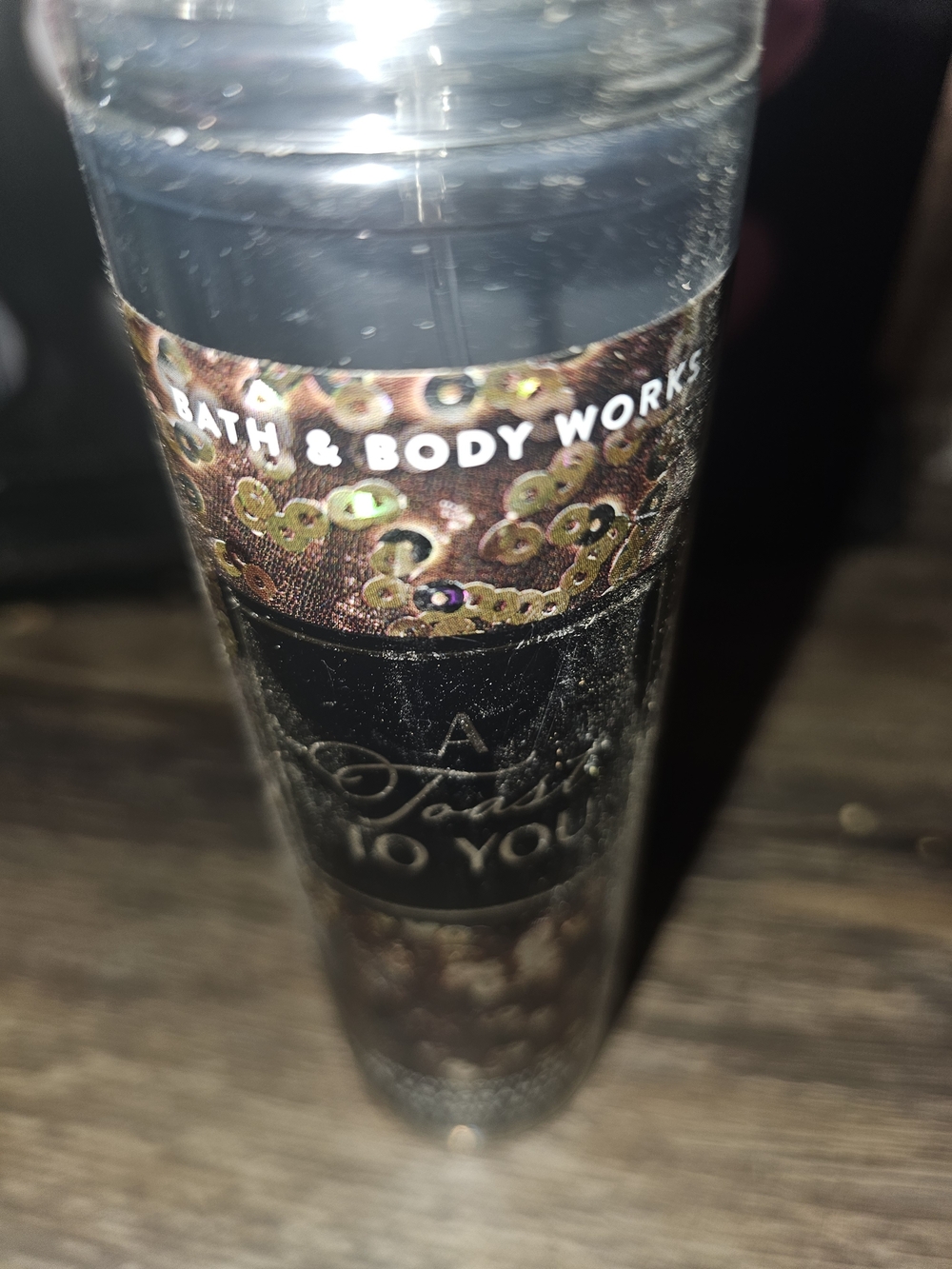 Bath & Body Works Black Sequin Mist with Gold Accents